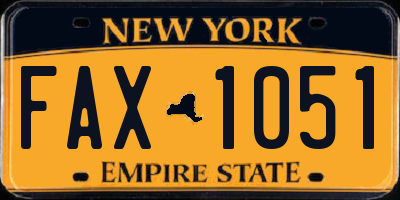 NY license plate FAX1051