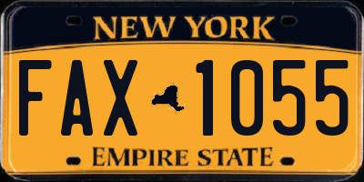 NY license plate FAX1055