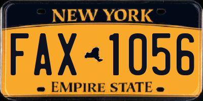 NY license plate FAX1056