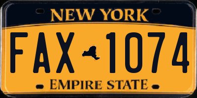 NY license plate FAX1074