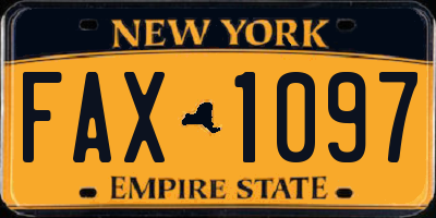 NY license plate FAX1097