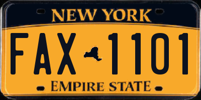 NY license plate FAX1101