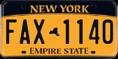 NY license plate FAX1140