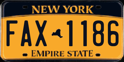 NY license plate FAX1186