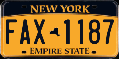 NY license plate FAX1187