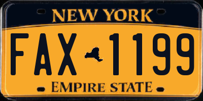 NY license plate FAX1199