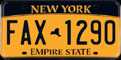 NY license plate FAX1290