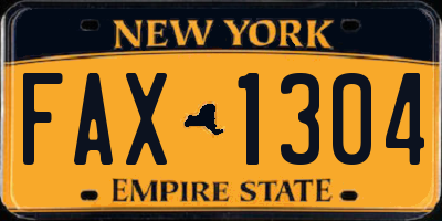 NY license plate FAX1304