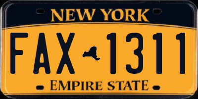 NY license plate FAX1311