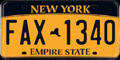 NY license plate FAX1340