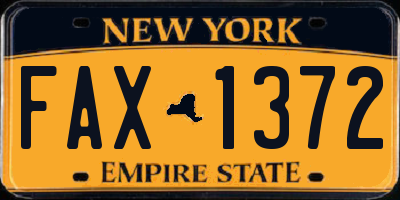 NY license plate FAX1372