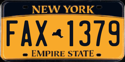 NY license plate FAX1379