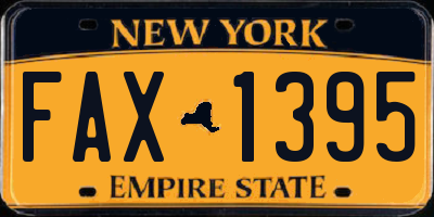 NY license plate FAX1395
