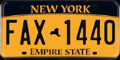 NY license plate FAX1440