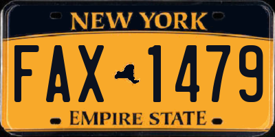 NY license plate FAX1479