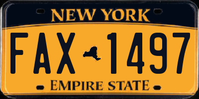 NY license plate FAX1497