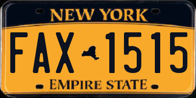 NY license plate FAX1515