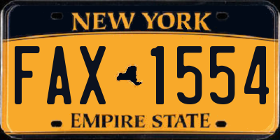 NY license plate FAX1554