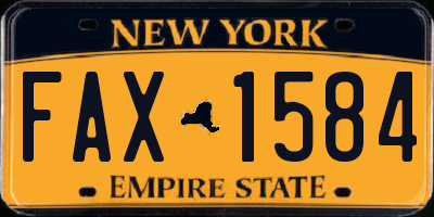 NY license plate FAX1584