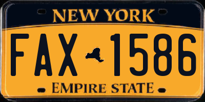 NY license plate FAX1586