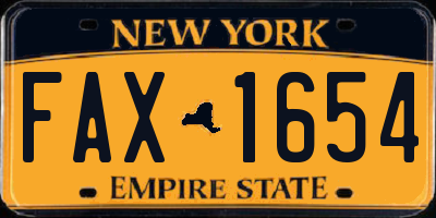 NY license plate FAX1654