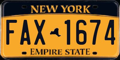 NY license plate FAX1674