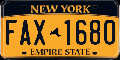 NY license plate FAX1680