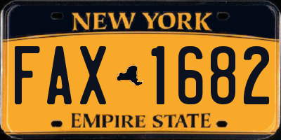 NY license plate FAX1682