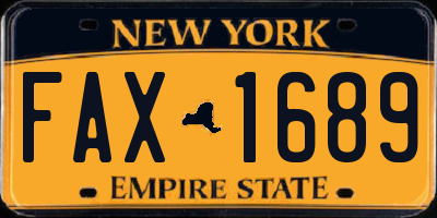 NY license plate FAX1689
