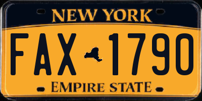 NY license plate FAX1790