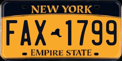 NY license plate FAX1799