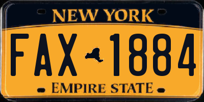 NY license plate FAX1884