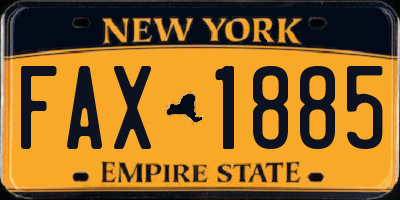 NY license plate FAX1885