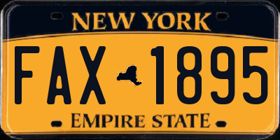 NY license plate FAX1895