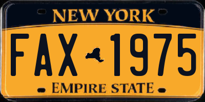 NY license plate FAX1975