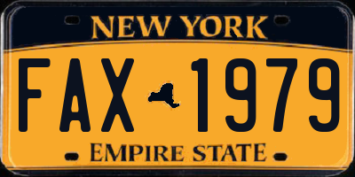 NY license plate FAX1979