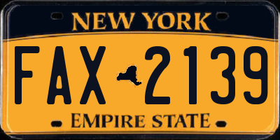 NY license plate FAX2139