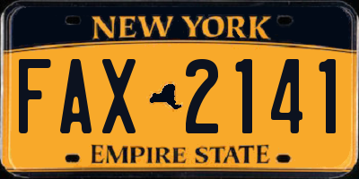 NY license plate FAX2141