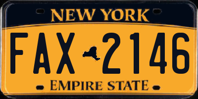 NY license plate FAX2146