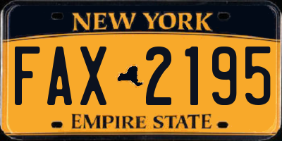 NY license plate FAX2195