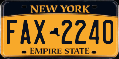 NY license plate FAX2240