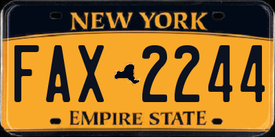 NY license plate FAX2244