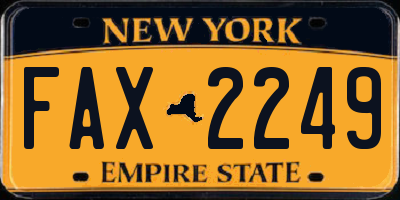 NY license plate FAX2249