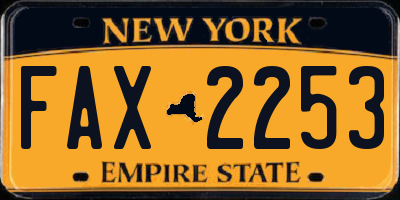 NY license plate FAX2253