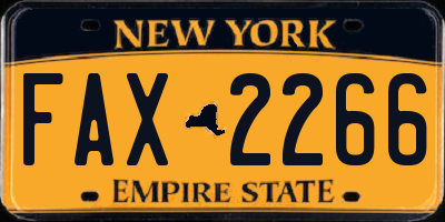 NY license plate FAX2266