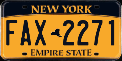 NY license plate FAX2271