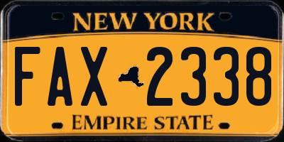 NY license plate FAX2338