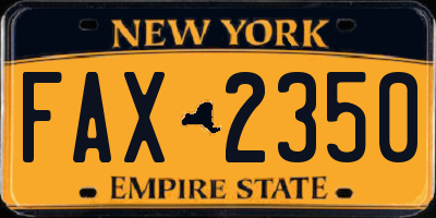 NY license plate FAX2350