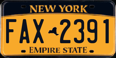 NY license plate FAX2391