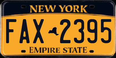 NY license plate FAX2395